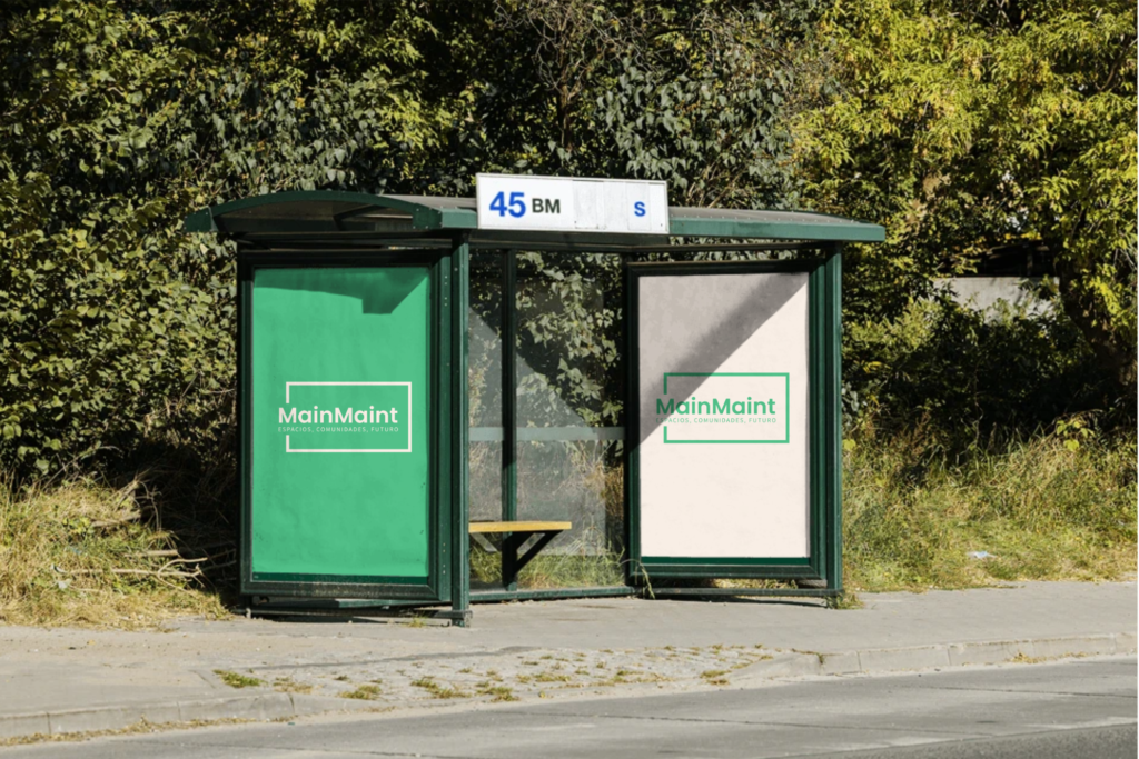 aidesign outdoor bus stop sign mockup